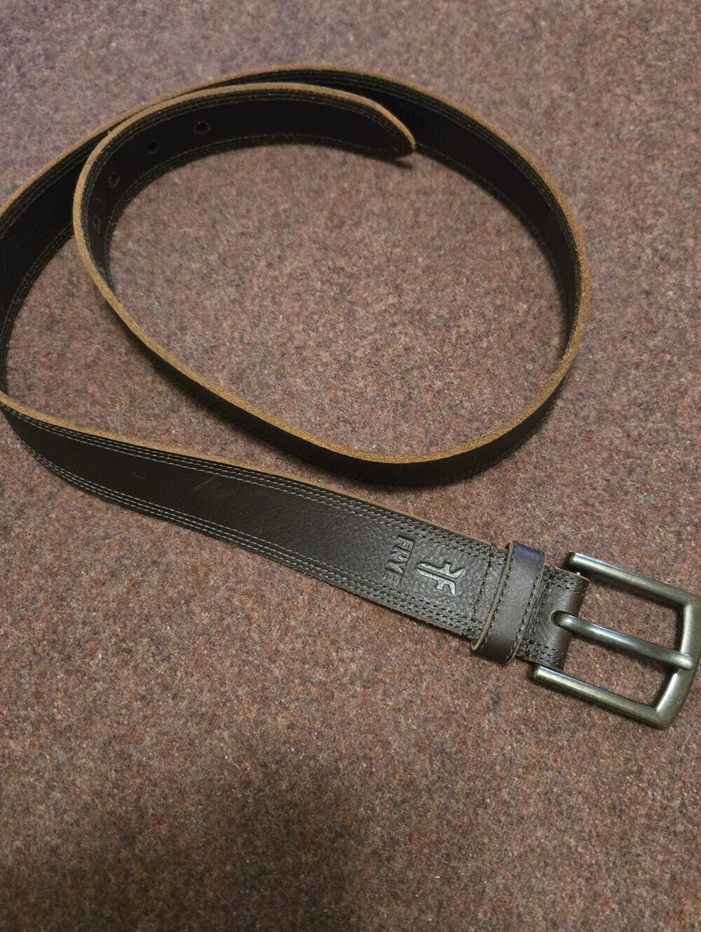 Frye Men's Leather Belt 38.5 (From Shortest Hole) Overall Length Of 47in